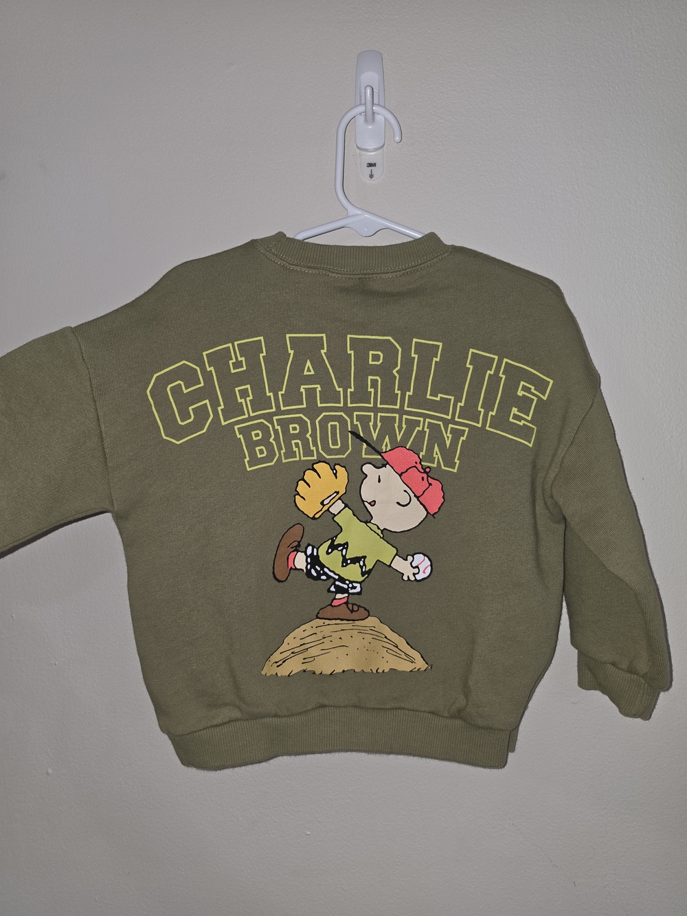 Zara Olive Green Snoopy Graphic Sweatshirt